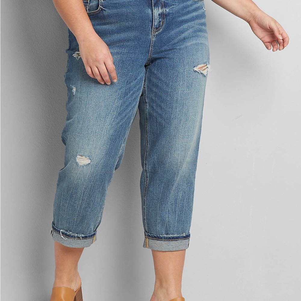 LANE BRYANT - Girlfriend Crop Raw Hem Jeans Sz 22R